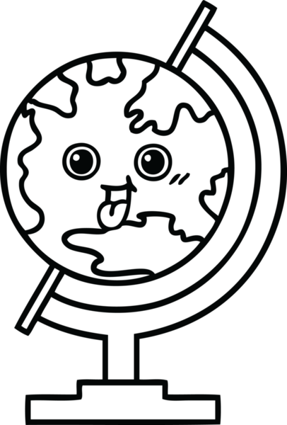 Bir insan tarafından çizilmiş dünyanın karikatürü.