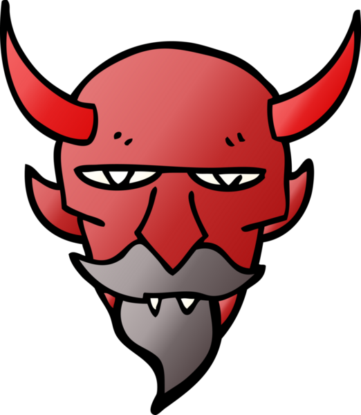 Bir insan tarafından çizilmiş karalama şeytan yüzü.