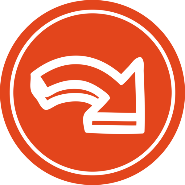 Bir insan tarafından çizilmiş ok dairesel simgesi yönü