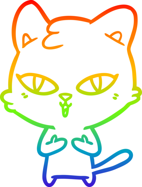 gökkuşağı gradyanı çizimi bir insan tarafından çizilmiş çizgi film kedisi