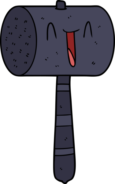 Bir insan tarafından çizilmiş karton çekiç.