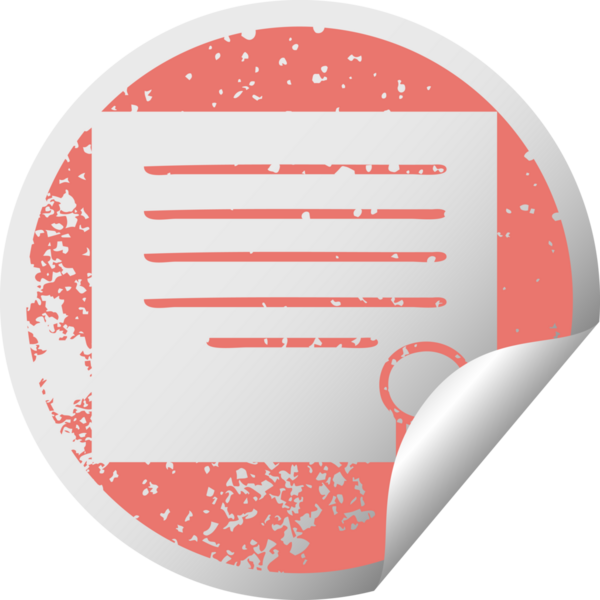 Bir insan tarafından çizilmiş iş diplomasının sıkıntılı dairesel soyulan çıkartması.