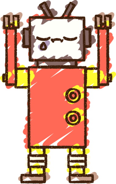 Bir insan tarafından çizilen Çılgın Robot Tebeşiri