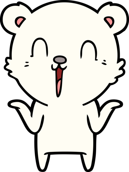 Mutlu çizgi film kutup ayısı bir insan tarafından çizilmiş tasasız