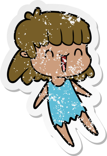 Bir insan tarafından çizilmiş karikatür bir kadının sıkıntılı çıkartması.