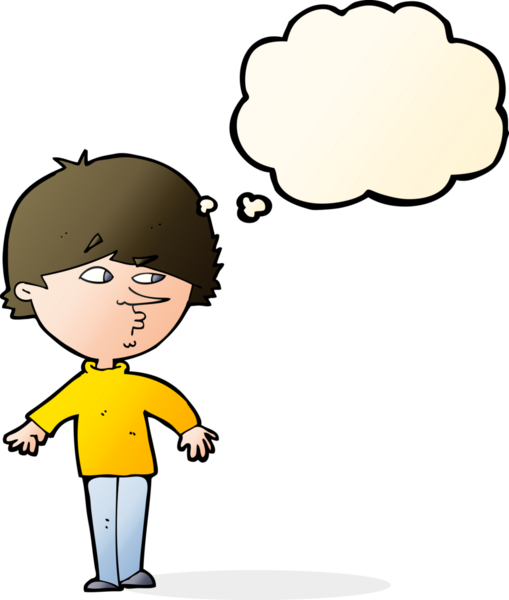 Bir insan tarafından çizilmiş düşünce baloncuğuyla omzunun üstünden bakan şüpheli bir adam.