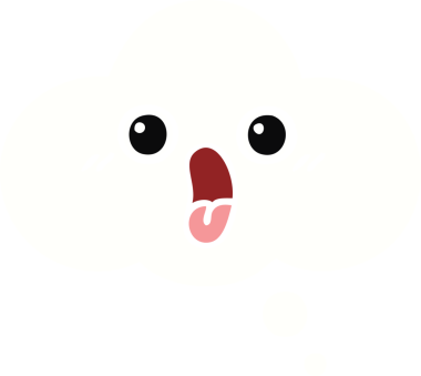 Bir insan tarafından çizilen düşünce baloncuğunun düz renkli retro karikatürü