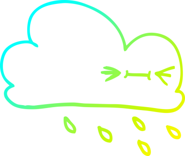 Bir insan tarafından çizilmiş soğuk hava bulutu çizgi filmi.