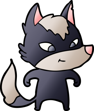 Bir insan tarafından çizilmiş dost canlısı bir kurt.