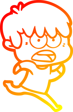 Bir insan tarafından çizilmiş endişeli bir çizgi film çocuğu çizimi.