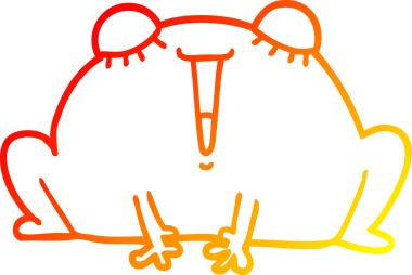 Bir insan tarafından çizilmiş bir kurbağanın sıcak çizgi çizimi