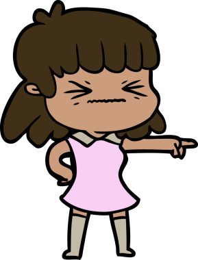 Bir insan tarafından çizilmiş karikatür kadın.