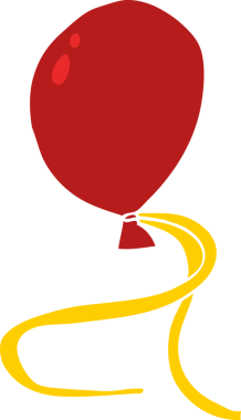 Bir insan tarafından çizilmiş kırmızı balon.