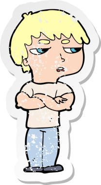 Bir insan tarafından çizilmiş rahatsız bir çizgi filmin gerilimli yapıştırması.