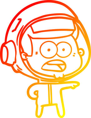 Bir insan tarafından çizilmiş bir çizgi film çizimi, astronotu şaşırttı.