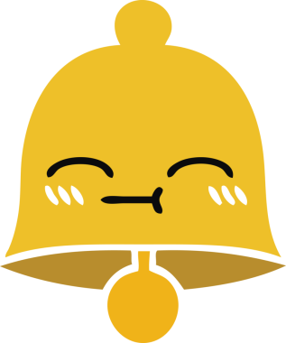 Bir insan tarafından çizilmiş eski bir çanın düz rengi