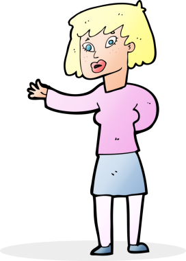 Bir insan tarafından çizilmiş bir karikatür kadın.