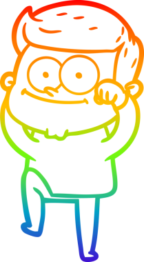 Bir insan tarafından çizilmiş mutlu bir adamın çizgi çizimi.