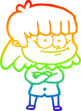 Bir insan tarafından çizilmiş gülümseyen bir karikatür çizimi.