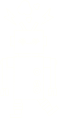 Bir insan tarafından çizilen robot tebeşiri.