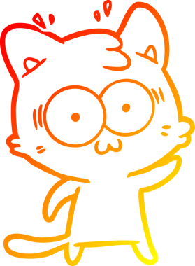 İnsan tarafından çizilmiş bir çizgi filmin sıcak eğimli çizimi.