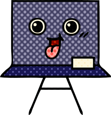 bir insan tarafından çizilmiş bir karatahtanın çizgi roman tarzı