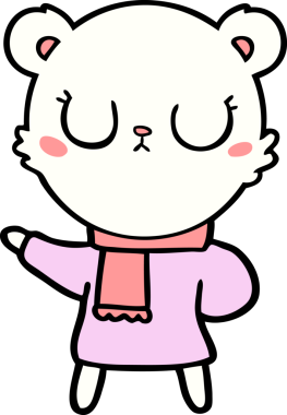 Bir insan tarafından çizilmiş kutup ayısı karikatürü