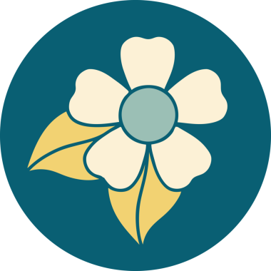 Bir insan tarafından çizilmiş bir çiçeğin ikonik dövme şekli