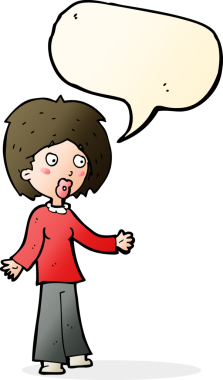 Bir insan tarafından çizilmiş konuşma balonlu bir karikatür.