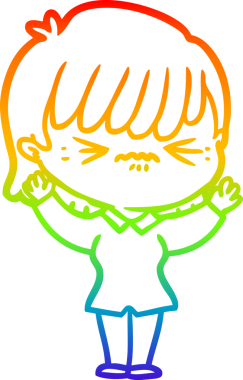 gökkuşağı gradyan çizimi bir insan tarafından çizilmiş bir çizgi film kızı