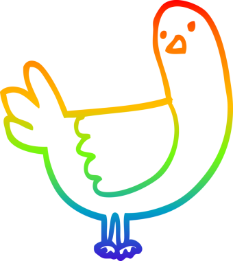 gökkuşağı gradyan çizgi çizimi bir insan tarafından çizilmiş güvercin