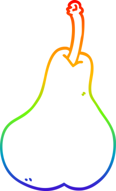 Bir insan tarafından çizilmiş sağlıklı bir armut çizgi çizimi.