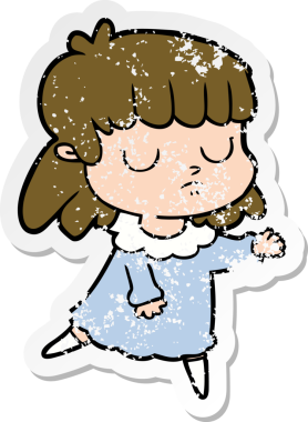 Bir insan tarafından çizilmiş ilgisiz bir karikatür çıkartması.