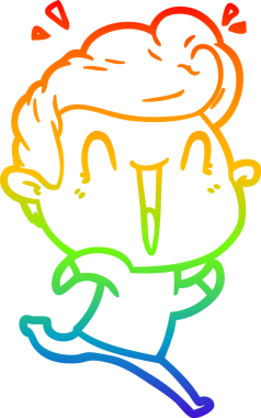 Gökkuşağı gradyanı çizimi bir insan tarafından çizilmiş heyecanlı bir çizgi film