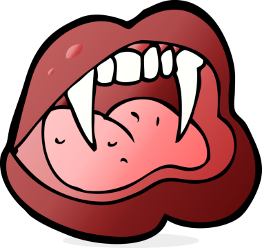 Bir insan tarafından çizilmiş vampir dudakları.