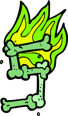 Bir insan tarafından çizilmiş bir cadılar bayramı kemik numarası.