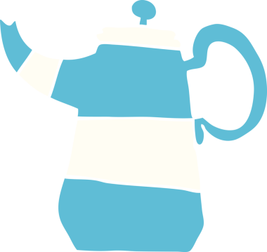 Bir insan tarafından çizilmiş karalama kahve demliği.