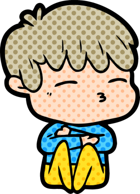 Bir insan tarafından çizilmiş meraklı bir çocuk.