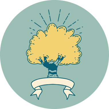 Bir insan tarafından çizilmiş dövme tarzı bir ağacın simgesi