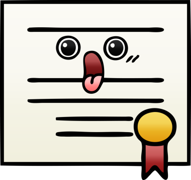 Mezuniyet diplomasının bir insan tarafından çizilmiş gölgeli karikatürü.