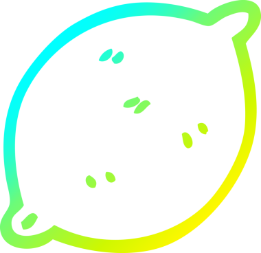 Bir insan tarafından çizilmiş limon meyvesinin soğuk gradyan çizgisi.