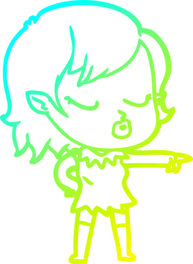 Soğuk gradyan çizgisi, bir insan tarafından çizilmiş şirin bir vampir kız çizgi filmi.