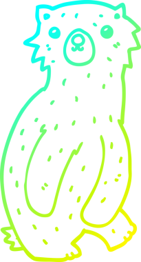 Bir insan tarafından çizilen çizgi film ayısının soğuk gradyan çizgisi.