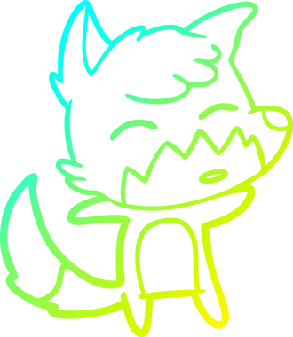 Bir insan tarafından çizilmiş bir tilki çizgi çizimi.