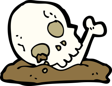 bir insan tarafından çizilmiş eski kemikler.