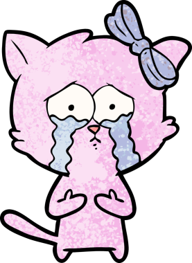 Bir insan tarafından çizilmiş çizgi film kedisi.