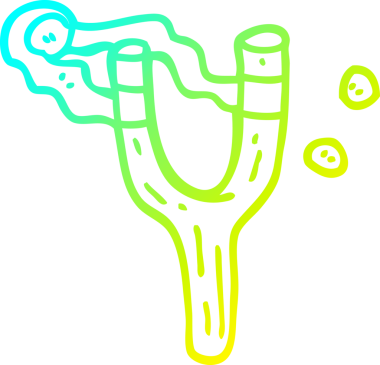 Bir insan tarafından çizilmiş çizgi film mancınığının soğuk gradyan çizimi