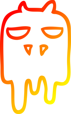 Bir insan tarafından çizilmiş ürkütücü bir karikatür çizimi.