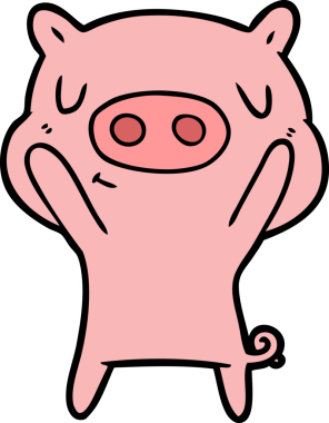 Bir insan tarafından çizilmiş çizgi film içerikli domuz.