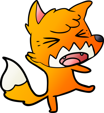 Bir insan tarafından çizilmiş kızgın çizgi film tilkisi.